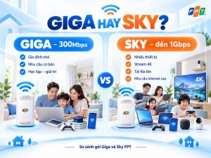 Giga phù hợp nhu cầu phổ thông, trong khi Sky có lợi thế khi có nhiều thiết bị cùng sử dụng hoặc thường xuyên tải dữ liệu lớn.