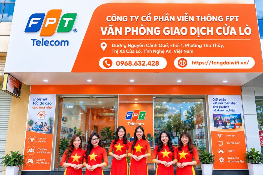 Lắp mạng FPT Cửa Lò, tư vấn trực tiếp tại văn phòng giao dịch FPT Telecom