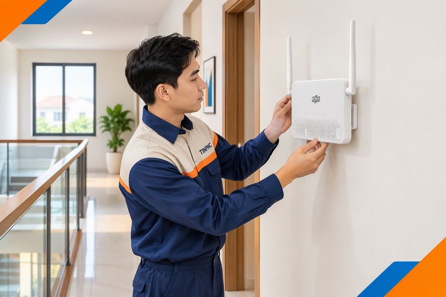 Modem băng tần kép FPT lắp cho nhà nhiều tầng
