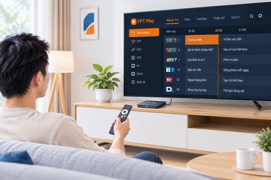 Đầu thu FPT Play tích hợp trong gói combo internet truyền hình