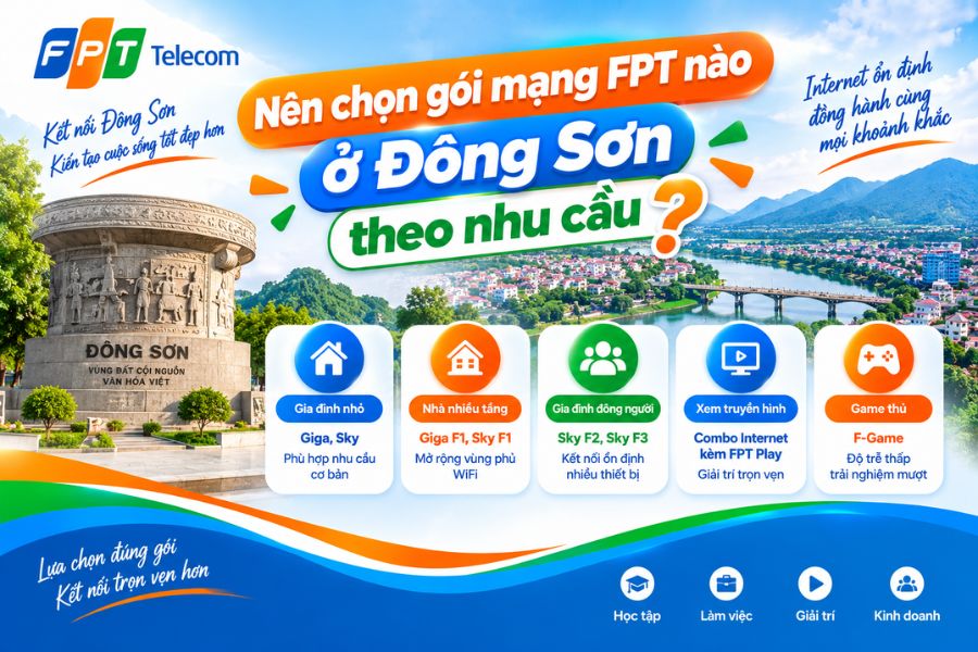 Lắp mạng FPT Đông Sơn giúp chọn gói cước phù hợp nhu cầu