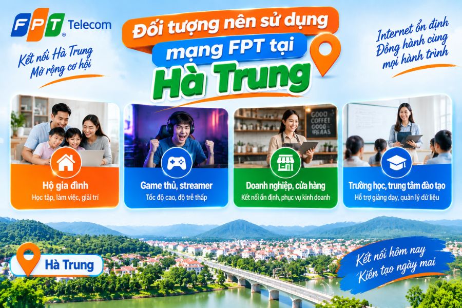 Lắp mạng FPT Hà Trung phù hợp nhiều nhu cầu sử dụng khác nhau