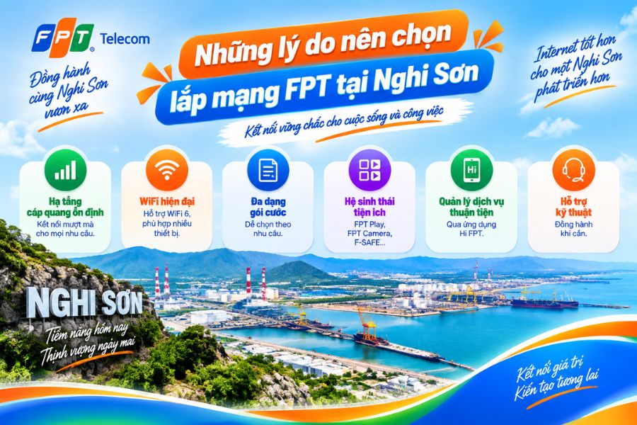 Lắp mạng FPT Nghi Sơn với Internet ổn định, WiFi hiện đại