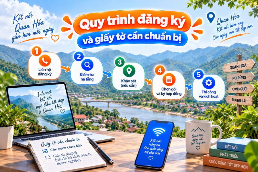 Lắp mạng FPT Quan Hóa với quy trình đăng ký đơn giản 