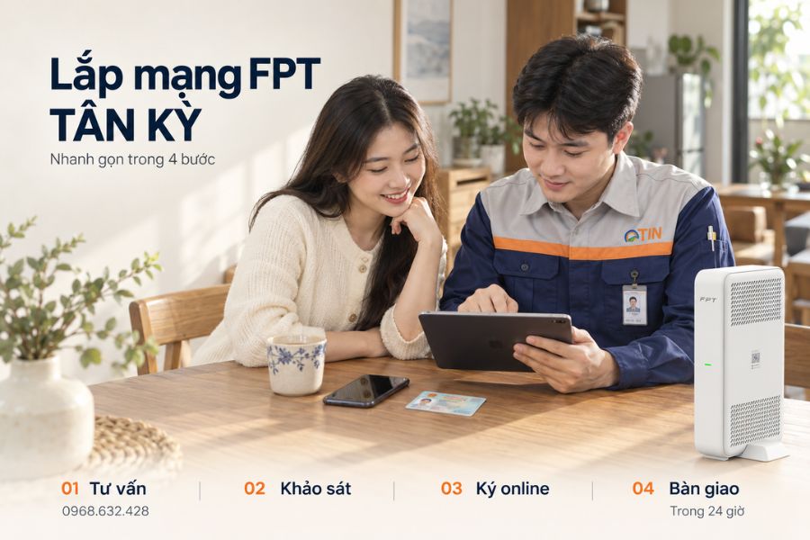 4 bước đăng ký lắp mạng FPT Tân Kỳ