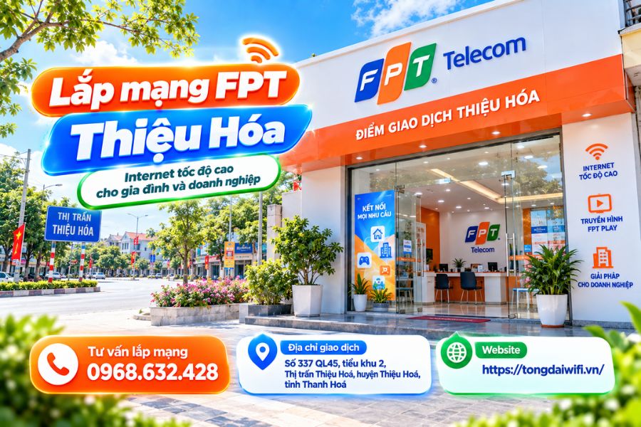 Lắp mạng FPT Thiệu Hóa hỗ trợ Internet tốc độ cao tại địa phương