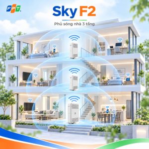 Hai Access Point của gói Sky F2 giúp phủ sóng đều cho nhà nhiều tầng.