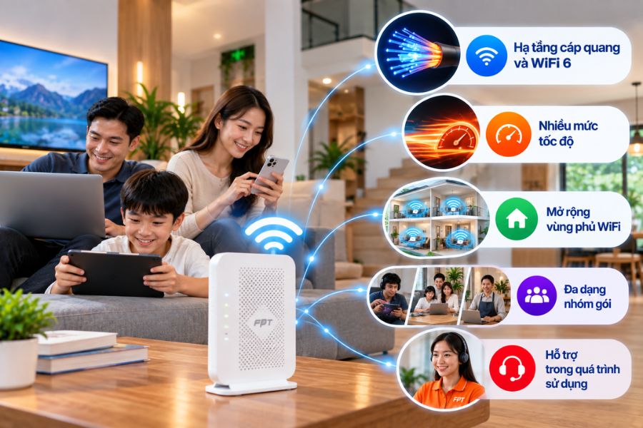Lắp mạng FPT Quế Phong với WiFi 6